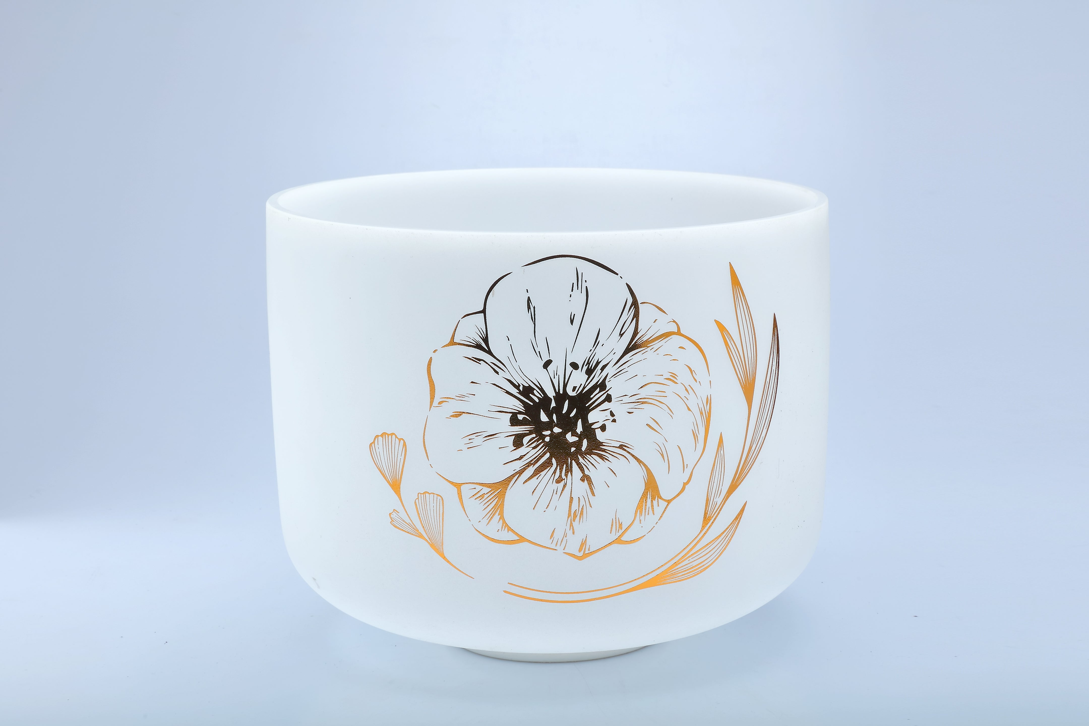 TOPFUND Golden Floral Patterns Chakra 10 inches Crystal Singing Bowls - TOPFUND Crystal Singing Bowl